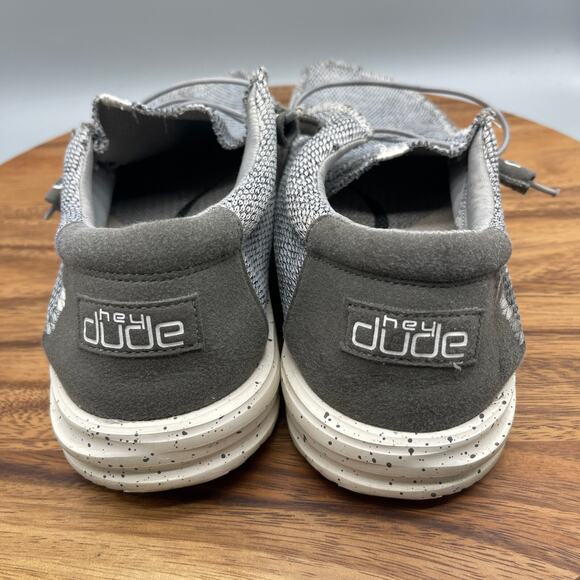 Hey Dude Wally Shoes Mens Size 14 Free Light Grey Slip On Loafers Comfort - Picture 4 of 8